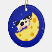 Und die Kuh sprang über den Käsemond Keramik Ornament (Links)