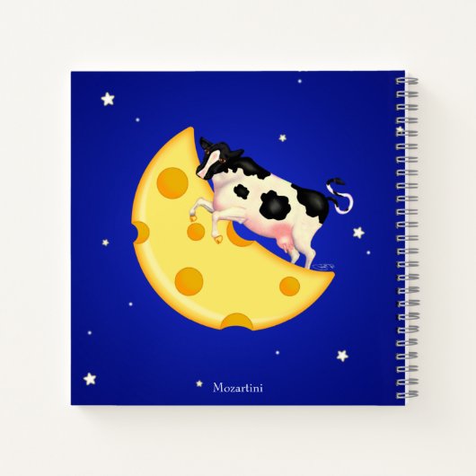 Und die Kuh sprang über den Käsemond Notizblock (Rückseite)