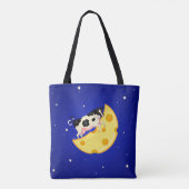 Und die Kuh sprang über den Käsemond Tasche (Rückseite)