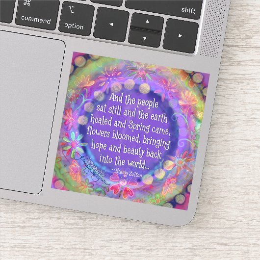 Und die Leute saßen noch Hübsche Blumenfreude Aufkleber (Detail)