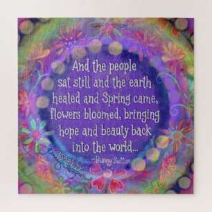 Und die Leute zaubern noch immer violette Blumen Puzzle