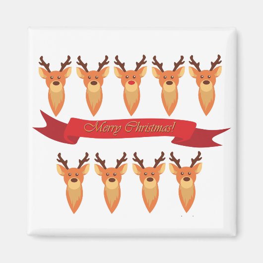 und die Santa-Rentiere Magnet (Vorne)