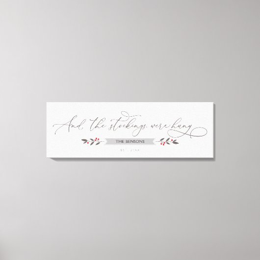 Und die Strümpfe hangen Personalisierten Weihnacht Leinwanddruck (Vorderseite)