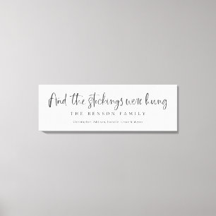 Und die Strümpfe hangen Personalisierten Weihnacht Leinwanddruck