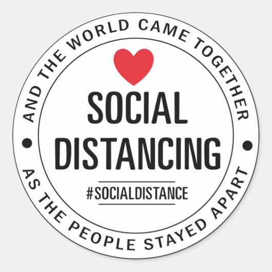 Und die Welt kam zusammen, als die Menschen ausein Runder Aufkleber (Vorderseite)