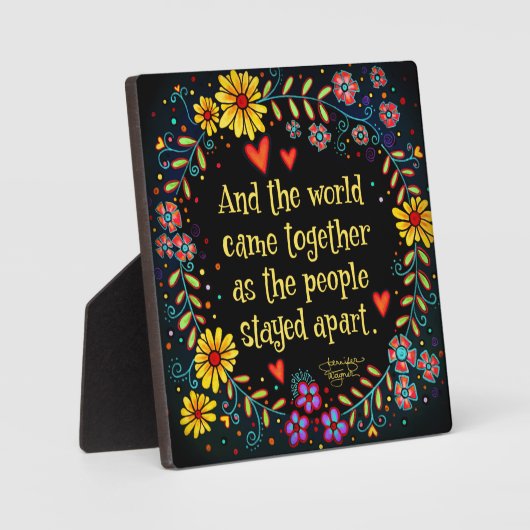 Und die Welt kam zusammen Inspiritivität Fotoplatte (Vorderseite)