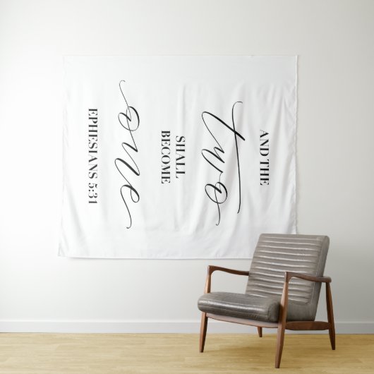 und die zwei werden ein - Hochzeit Wandteppich (Beispiel (Horizontal))