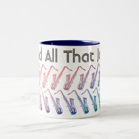 Und dieses ganzes Jazz-Muster Zweifarbige Tasse (Mittel)