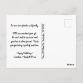 Und ein glücklicher Neujahrsurlaub Postkarte (Rückseite)