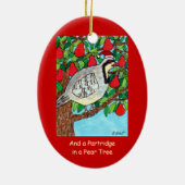 Und ein Rebhuhn in einem Birnen-Baum Keramik Ornament (Hinten)