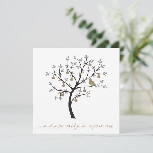 Und ein Rebhuhn in einer Birne Einladung (Stehend Vorderseite)