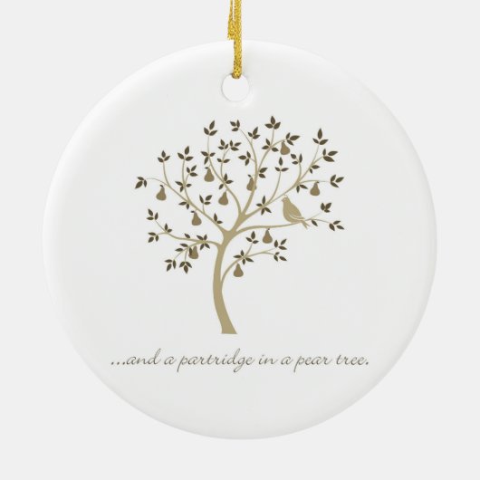 Und ein Rebhuhn in einer Birne Keramik Ornament (Hinten)