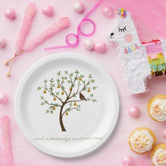 Und ein Rebhuhn in einer Birne Pappteller (Party)