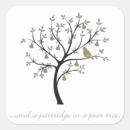 Und ein Rebhuhn in einer Birne Quadratischer Aufkleber