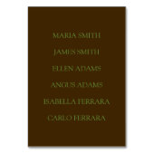 Und ein Rebhuhn in einer Birne Tischnummer (Rückseite)