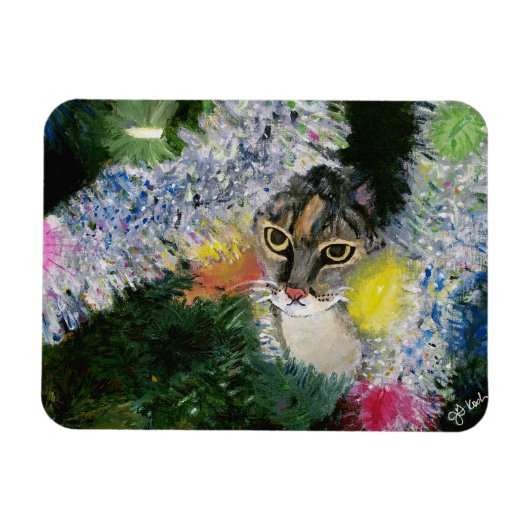 Und eine Katze in einem Weihnachtsbaummagazin Magnet (Horizontal)