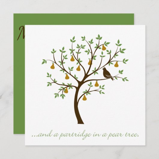Und eine Partridge in einem Birnenbaum Einladung (Vorne/Hinten)