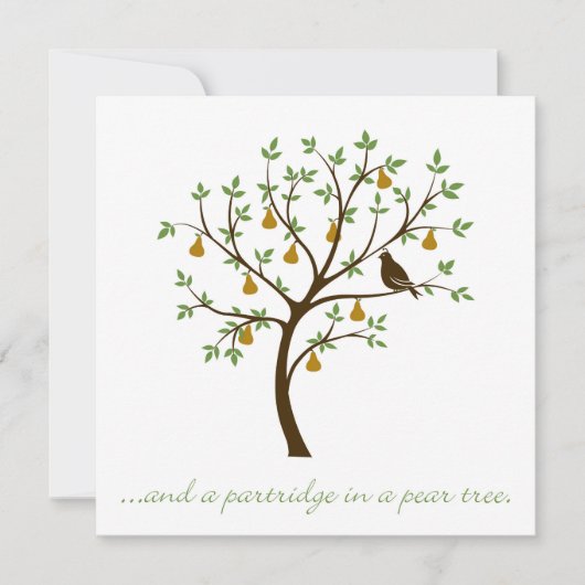 Und eine Partridge in einem Birnenbaum Einladung (Vorderseite)
