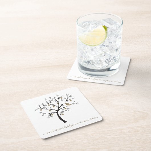 Und eine Partridge in einem Birnenbaum Rechteckiger Pappuntersetzer (Vor Ort)