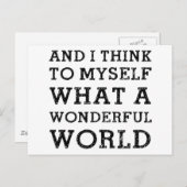 Und eine wunderbare Welt Postkarte (Vorne/Hinten)