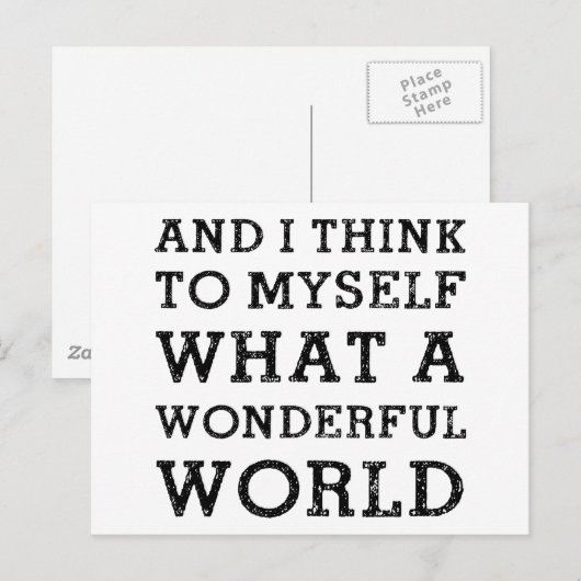 Und eine wunderbare Welt Postkarte (Vorne/Hinten)
