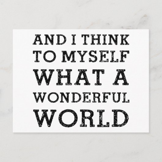Und eine wunderbare Welt Postkarte (Vorderseite)