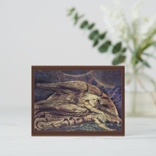 Und Elohim erschuf Adam von William Blake Postkarte (Stehend Vorderseite)
