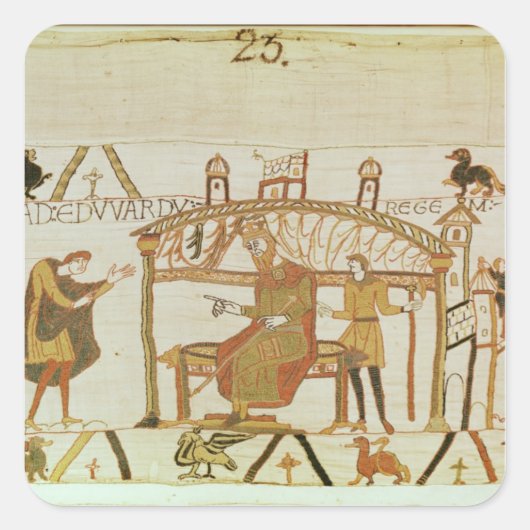 Und er kommt vor König Edward Quadratischer Aufkleber (Vorderseite)