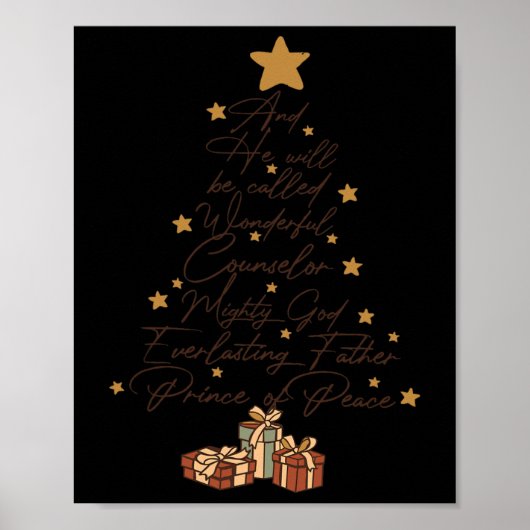 Und er wird Jesus Weihnachtsbaum Christi genannt Poster (Vorne)