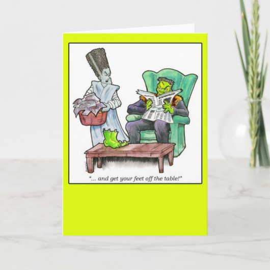"… und erhalten Sie Ihre Füße weg von der Tabelle! Karte (Vorderseite)