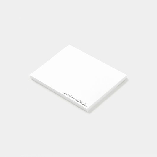 … und folglich wird es getan post-it klebezettel (angewinkelt)