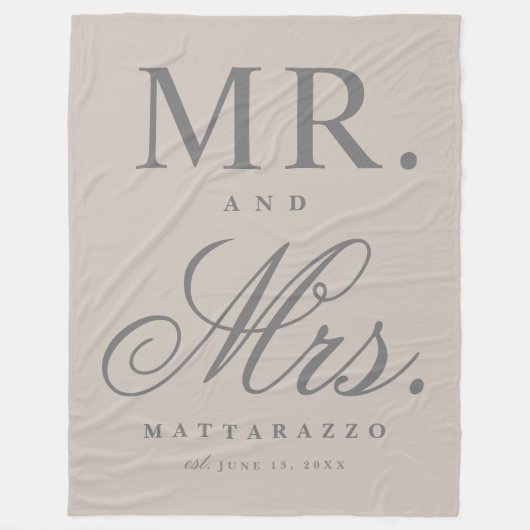 und Frau Personalisiert  Fleecedecke (Vorderseite)