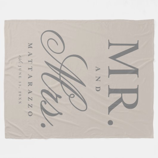 und Frau Personalisiert Fleecedecke (Vorderseite (Horizontal))