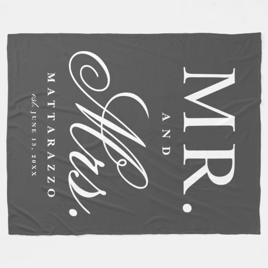 und Frau Personalisiert Fleecedecke (Vorderseite (Horizontal))