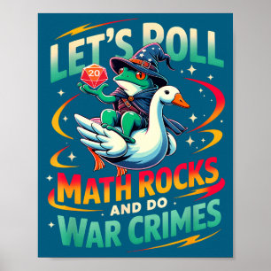 Und Frosch reitende Gans Lasst uns rollen Poster