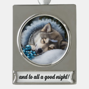 Und für alle eine gute Nacht Banner-Ornament Silber
