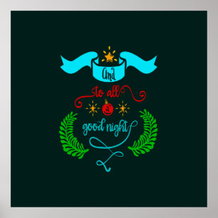 Und für alle eine gute Nacht Weihnachten, Typograf Poster