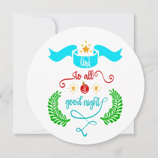 Und für alle eine gute Nacht Weihnachtstypografie Einladung (Vorderseite)