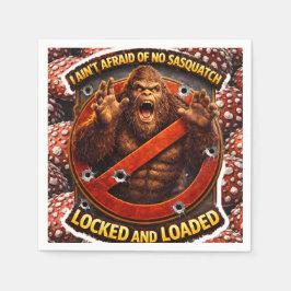 Und geladene Sasquatch-Jagdclub-Servietten-Beschre Serviette