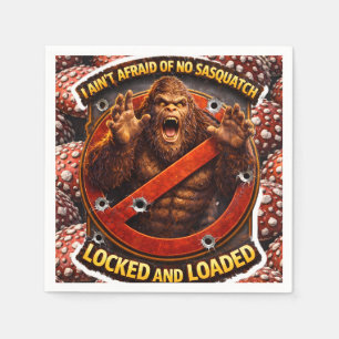 Und geladene Sasquatch-Jagdclub-Servietten-Beschre Serviette
