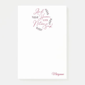 Und Himmel und Natur singen - Personalisiert Post-it Klebezettel