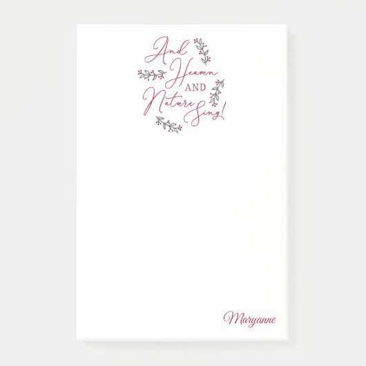 Und Himmel und Natur singen - Personalisiert Post-it Klebezettel (Vorderseite)