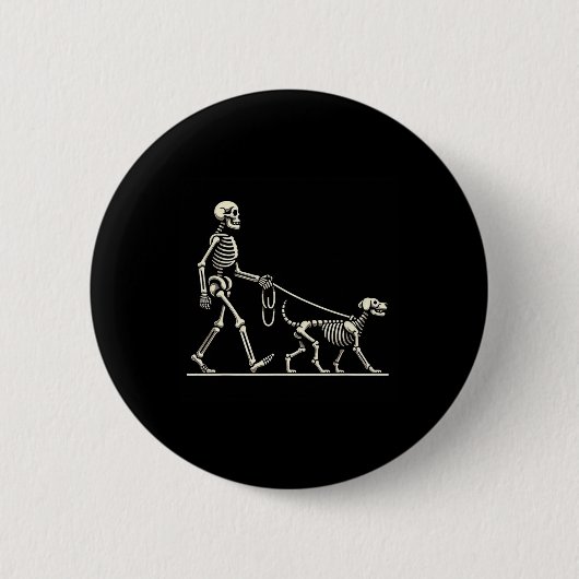 Und Hund Lazy Halloween Kostüm Funny Skull Pet Button (Vorderseite)