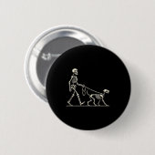 Und Hund Lazy Halloween Kostüm Funny Skull Pet Button (Vorne & Hinten)