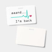 Und ich bin wieder da, Überlebende eines Herzinfar Ausweis (Vorder- & Rückseite)