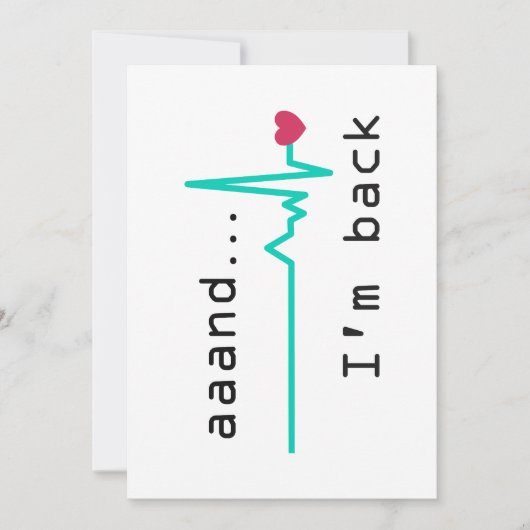 Und ich bin wieder da, Überlebende von Herzattacke Einladung (Vorderseite)