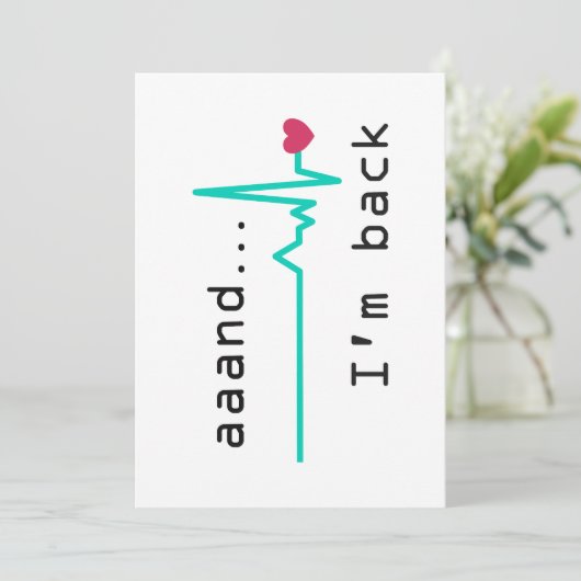 Und ich bin wieder da, Überlebende von Herzattacke Einladung (Stehend Vorderseite)