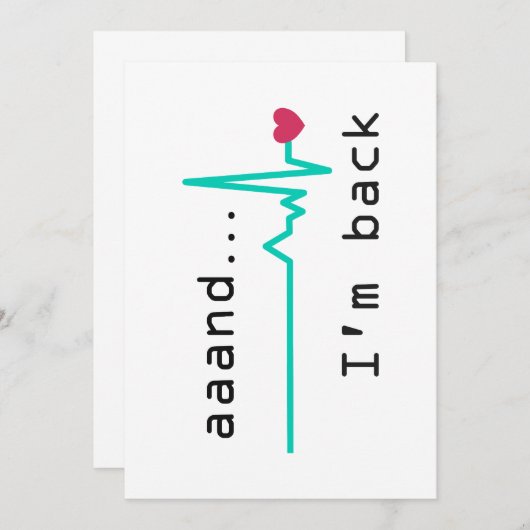 Und ich bin wieder da, Überlebende von Herzattacke Einladung (Vorne/Hinten)