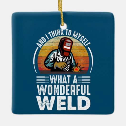 Und ich denke an mich, was für ein wunderbares Wel Keramikornament (Vorderseite)