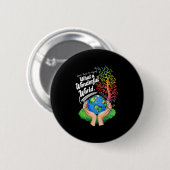 Und ich denke, was für eine wunderbare Welt Erde Button (Vorne & Hinten)